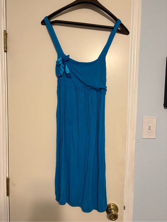 Jennifer Taylor Dresses & Skirts - Bright Blue Sleeveless Midi Dress with Bow Accent